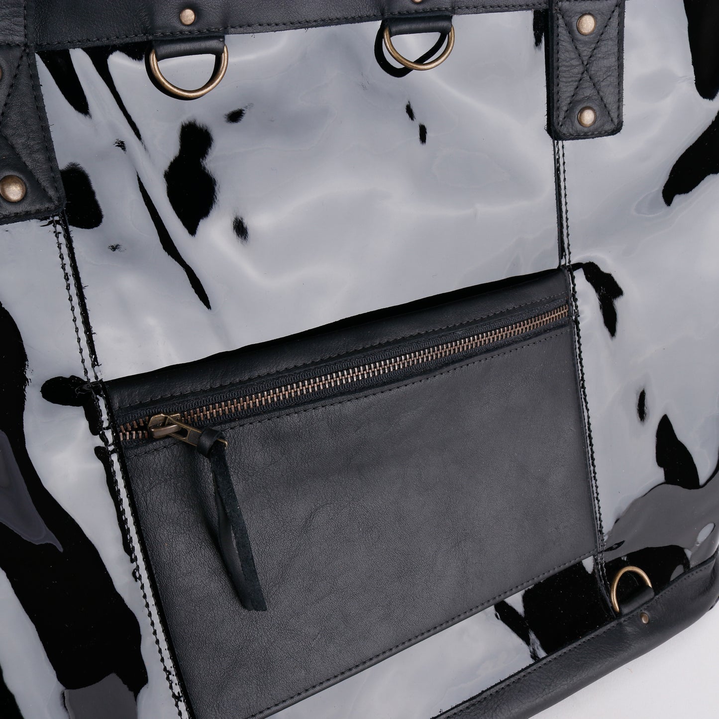 THE PERFECT WEEKENDER - FULL LEATHER COLLECTION - PATENT BLACK