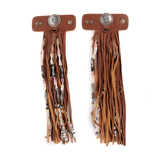 LAYERED TASSEL SET - FLORAL - CAFE