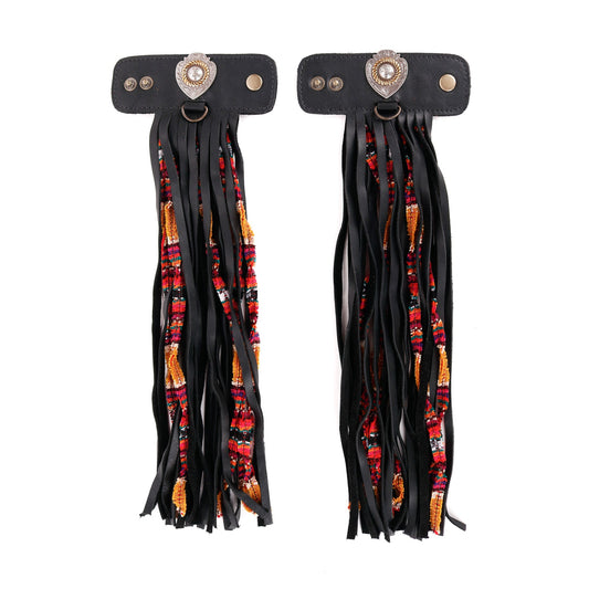 LAYERED TASSEL SET - ROPE SHIELD - BLACK