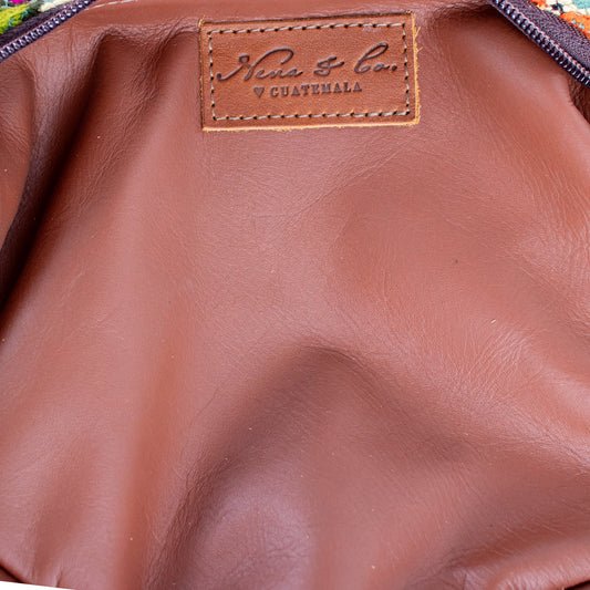 SMALL BOHO FRINGE SADDLE BAG - OOAK HUIPIL - CAFE - NO. 17135