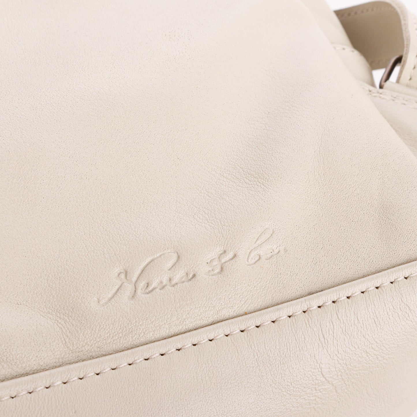 ALI'S STASH - CROSSBODY SLING - EMBROIDERED LEATHER - BONE - NO. A-10026