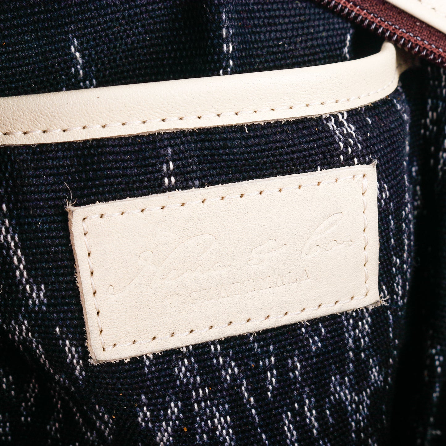 ALI'S STASH - CROSSBODY SLING - EMBROIDERED LEATHER - BONE - NO. A-10026
