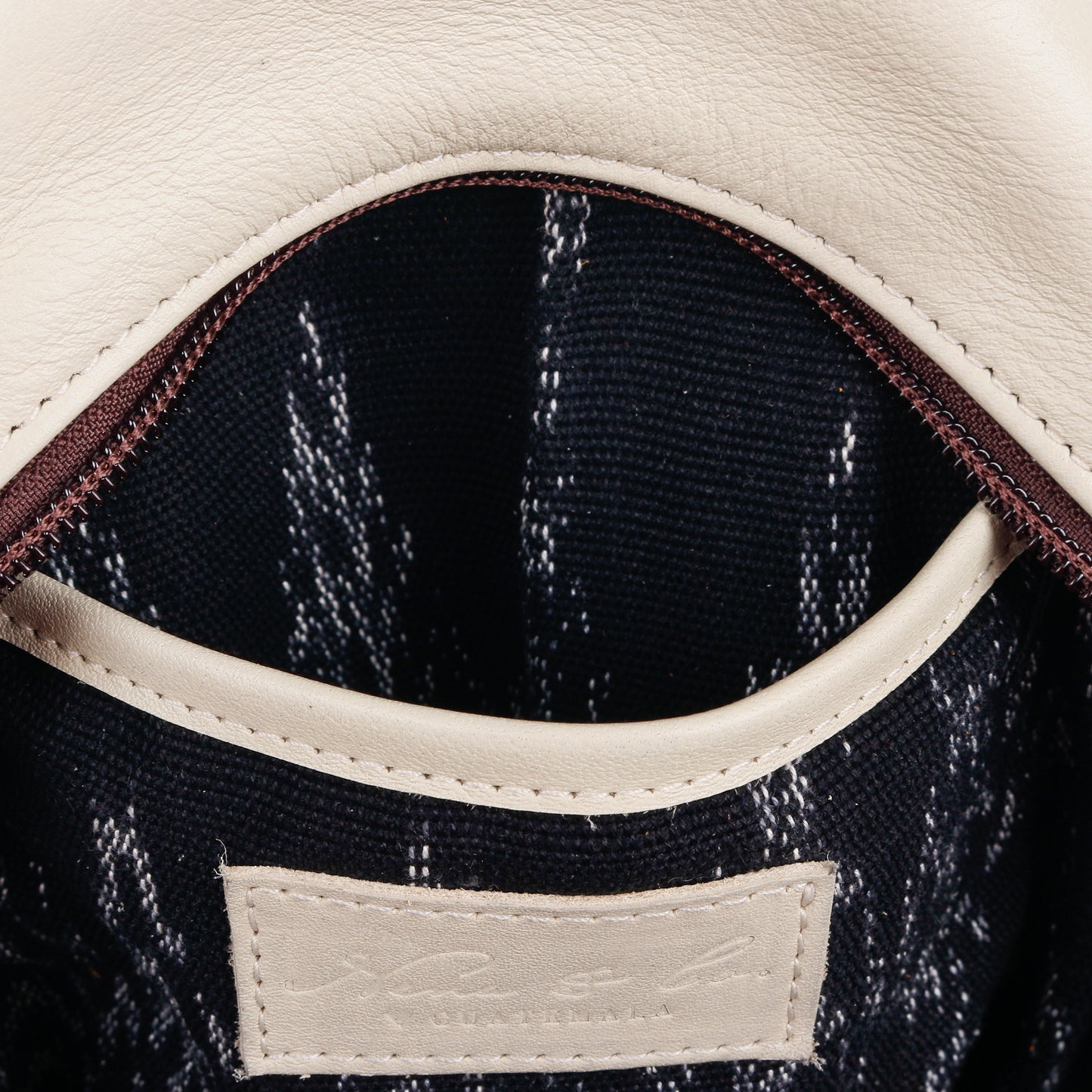 ALI'S STASH - CROSSBODY SLING - EMBROIDERED LEATHER - BONE - NO. A-10026
