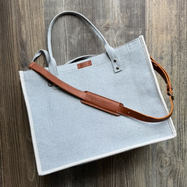 ALI'S STASH - PERFECT TRAVEL TOTE - LARGE - UPCYCLED DENIM - NO. A-10023