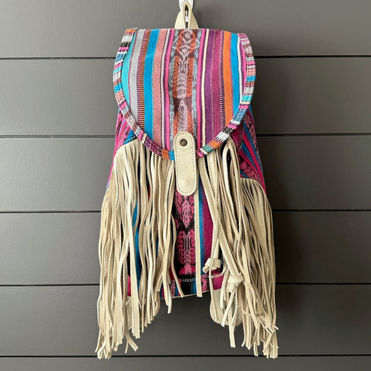 FRINGE BACKPACK - OOAK CORTE - BONE - NO. 24164