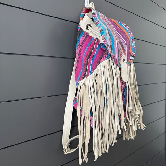 FRINGE BACKPACK - OOAK CORTE - BONE - NO. 24164