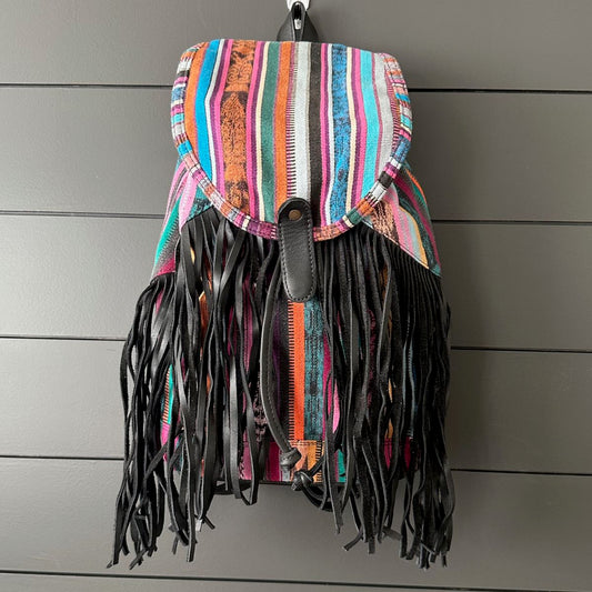 FRINGE BACKPACK - OOAK CORTE - BLACK - NO. 24166