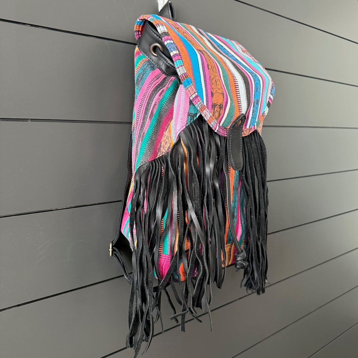 FRINGE BACKPACK - OOAK CORTE - BLACK - NO. 24166