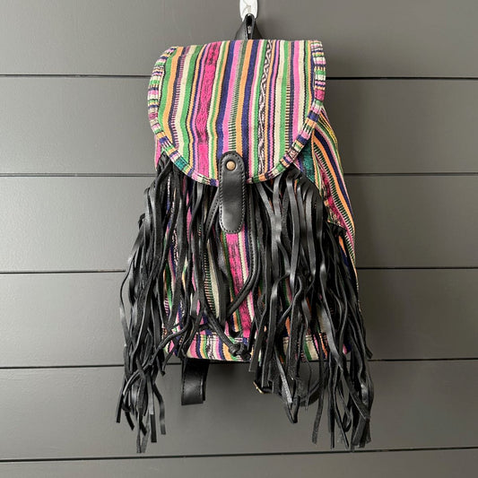 FRINGE BACKPACK - OOAK CORTE - BLACK - NO. 24171