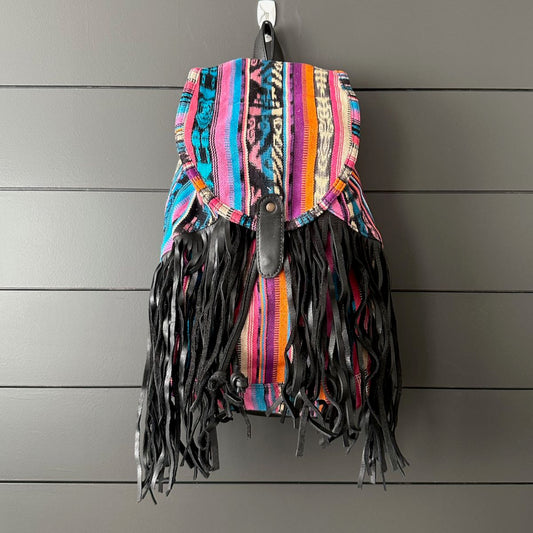 FRINGE BACKPACK - OOAK CORTE - BLACK - NO. 24173