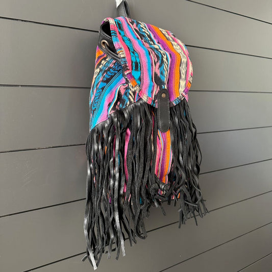 FRINGE BACKPACK - OOAK CORTE - BLACK - NO. 24173