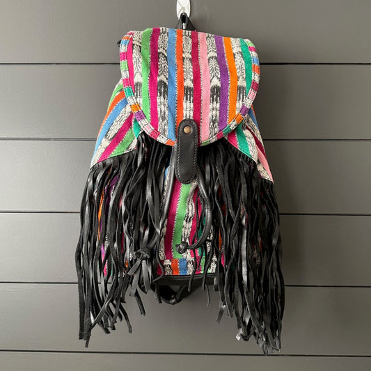 FRINGE BACKPACK - OOAK CORTE - BLACK - NO. 24174