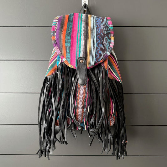 FRINGE BACKPACK - OOAK CORTE - BLACK - NO. 24175