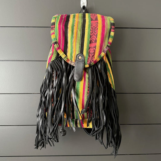 FRINGE BACKPACK - OOAK CORTE - BLACK - NO. 24176