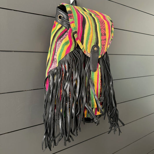 FRINGE BACKPACK - OOAK CORTE - BLACK - NO. 24176