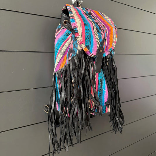 FRINGE BACKPACK - OOAK CORTE - BLACK - NO. 24177