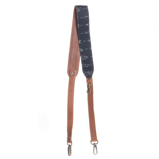 UTILITY STRAP - ARTISAN COLLECTION - INDIGO JASPE - CAFE LEATHER
