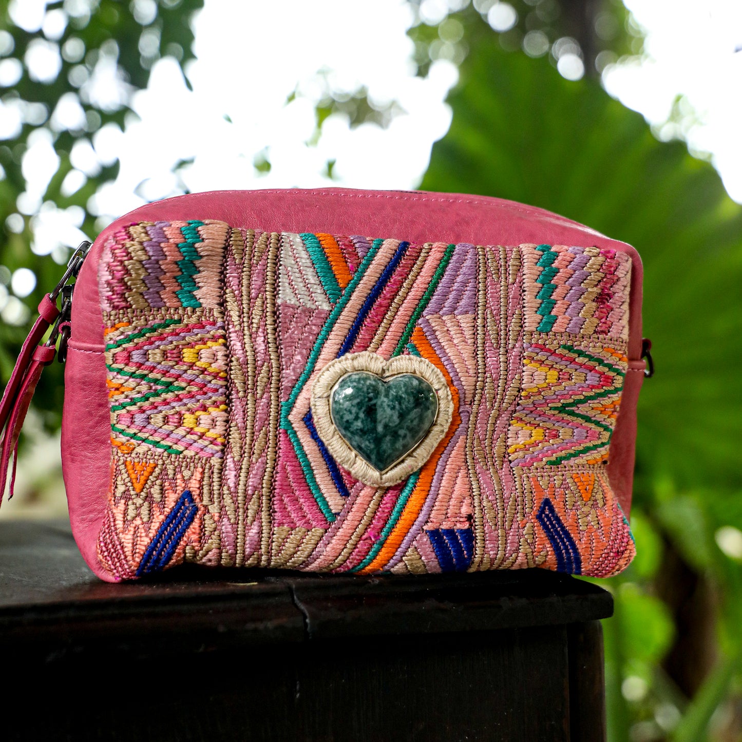 ♡ WANDER CROSSBODY BAG + STRAP SET - HEART JADE ♡ - OOAK HUIPIL - JAZZY - NO. 19481