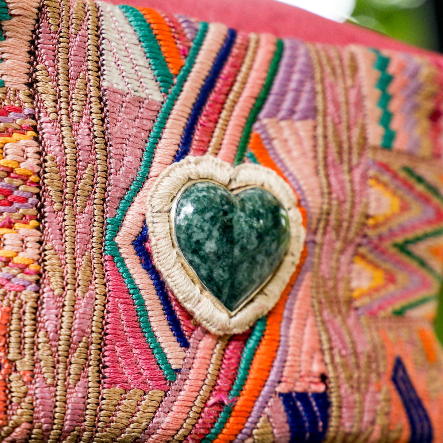 ♡ WANDER CROSSBODY BAG + STRAP SET - HEART JADE ♡ - OOAK HUIPIL - JAZZY - NO. 19481