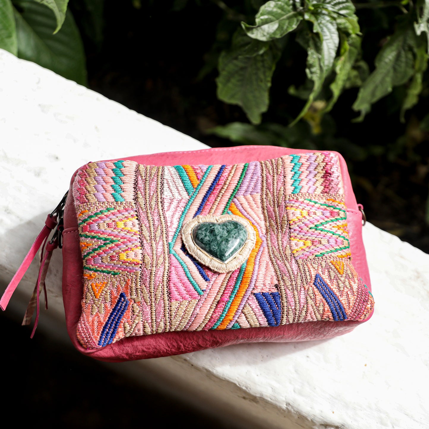 ♡ WANDER CROSSBODY BAG + STRAP SET - HEART JADE ♡ - OOAK HUIPIL - JAZZY - NO. 19481