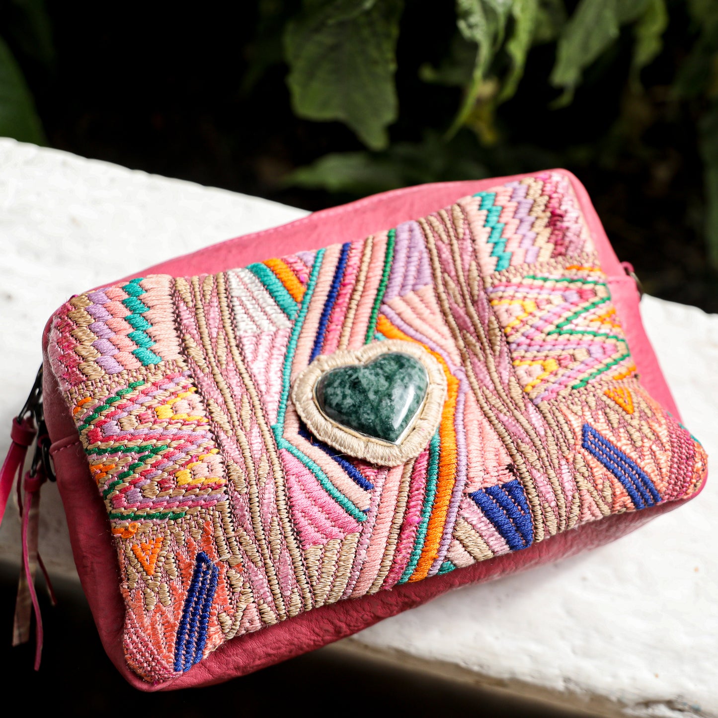 ♡ WANDER CROSSBODY BAG + STRAP SET - HEART JADE ♡ - OOAK HUIPIL - JAZZY - NO. 19481