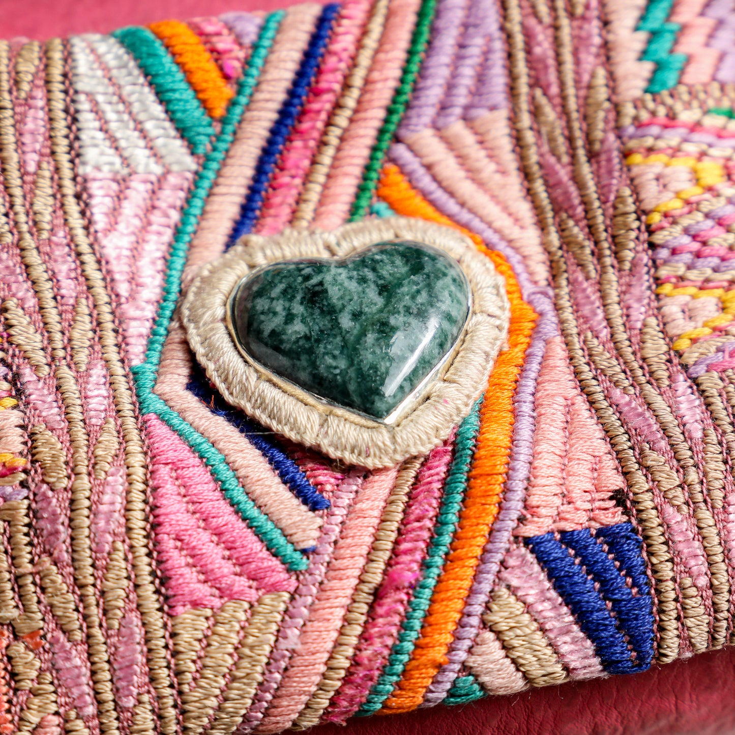 ♡ WANDER CROSSBODY BAG + STRAP SET - HEART JADE ♡ - OOAK HUIPIL - JAZZY - NO. 19481