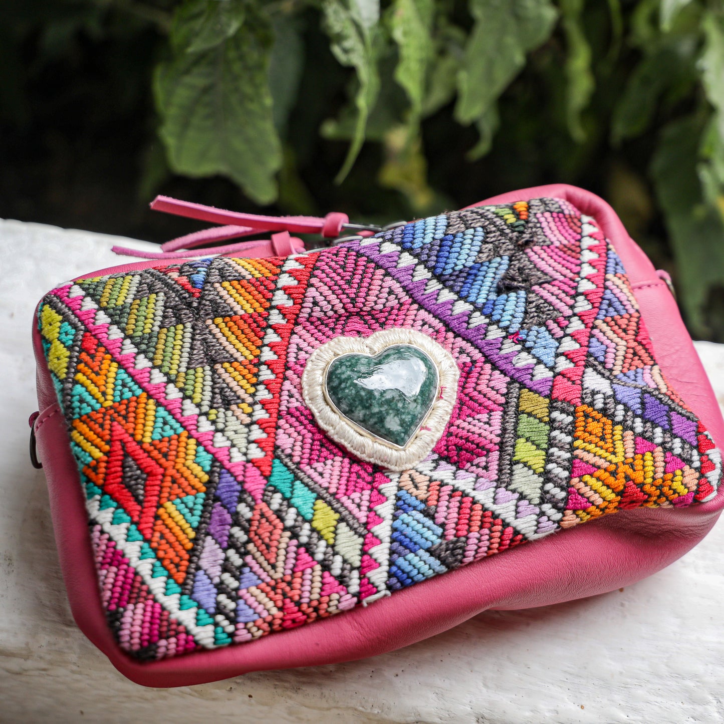 ♡ WANDER CROSSBODY BAG + STRAP SET - HEART JADE ♡ - OOAK HUIPIL - JAZZY - NO. 19482