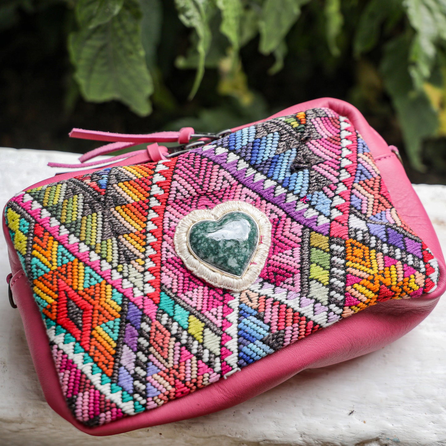 ♡ WANDER CROSSBODY BAG + STRAP SET - HEART JADE ♡ - OOAK HUIPIL - JAZZY - NO. 19482