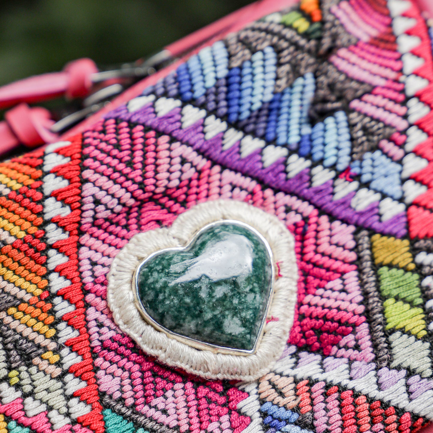♡ WANDER CROSSBODY BAG + STRAP SET - HEART JADE ♡ - OOAK HUIPIL - JAZZY - NO. 19482