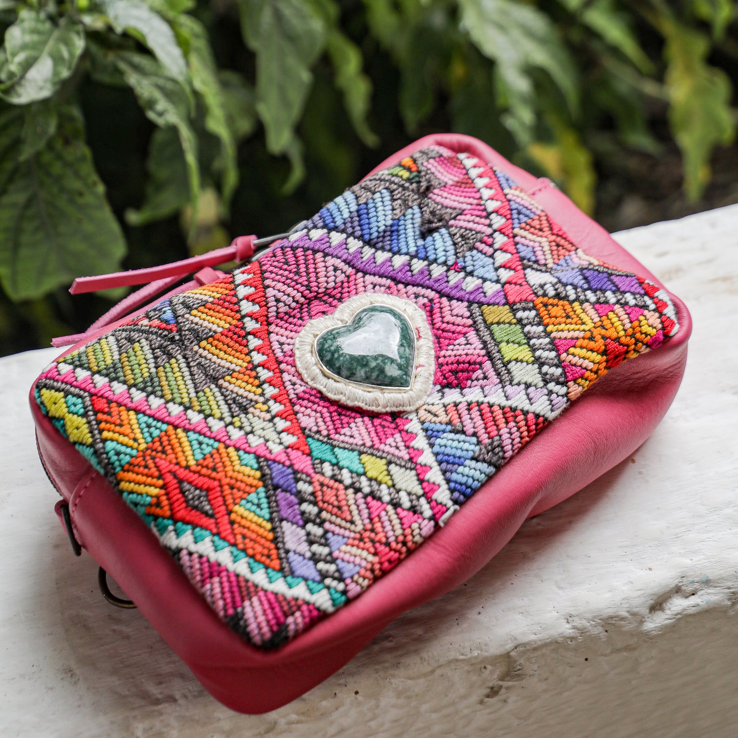 ♡ WANDER CROSSBODY BAG + STRAP SET - HEART JADE ♡ - OOAK HUIPIL - JAZZY - NO. 19482