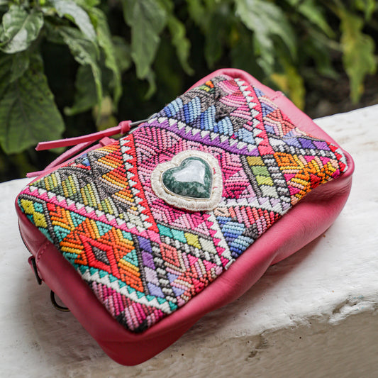 ♡ WANDER CROSSBODY BAG + STRAP SET - HEART JADE ♡ - OOAK HUIPIL - JAZZY - NO. 19482