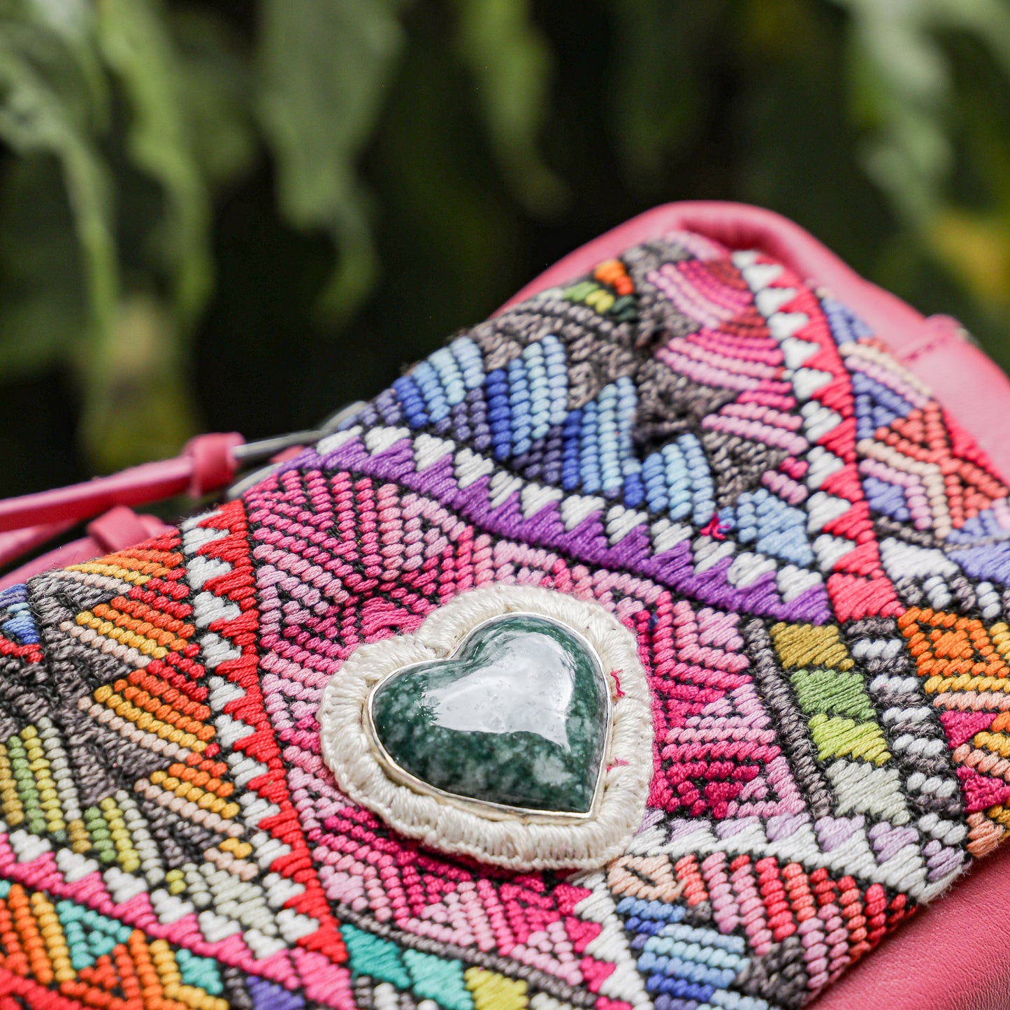 ♡ WANDER CROSSBODY BAG + STRAP SET - HEART JADE ♡ - OOAK HUIPIL - JAZZY - NO. 19482