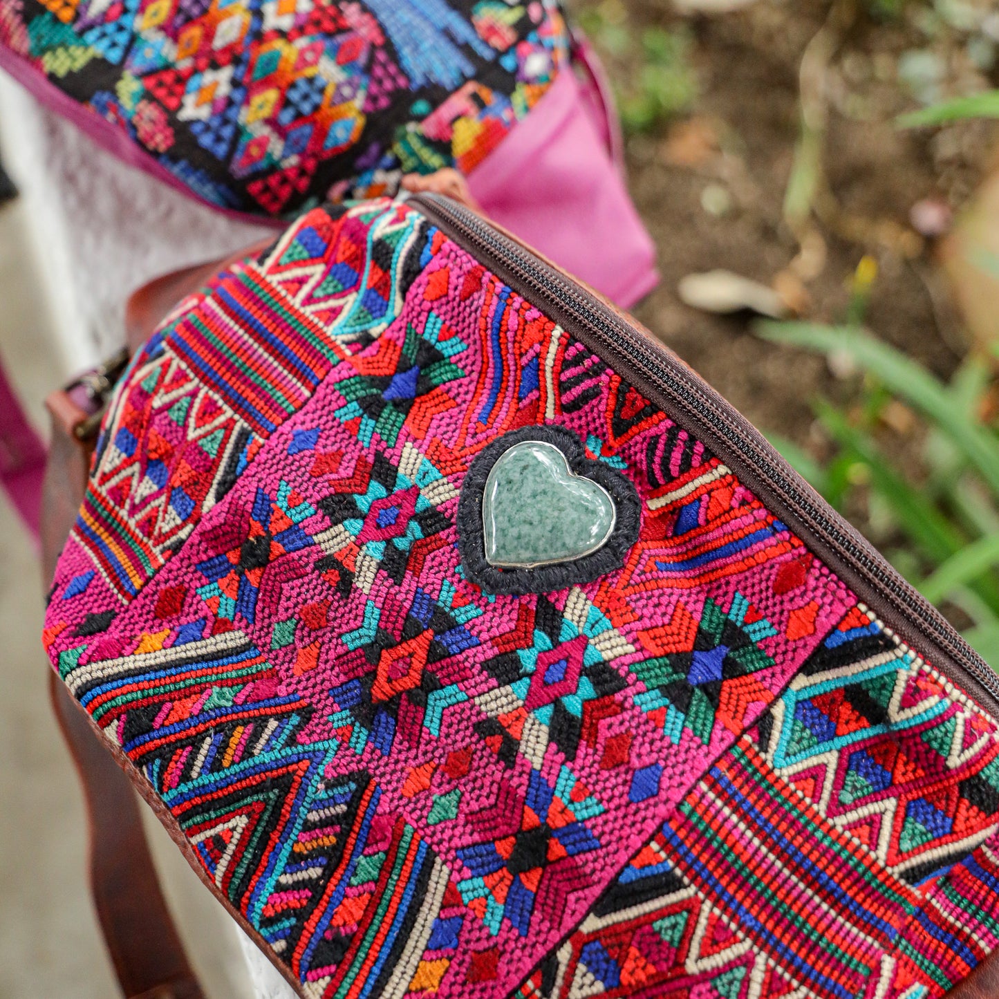 ♡ EL DON MANNY PACK - HEART JADE ♡ - OOAK HUIPIL - COPPER - NO. 19488