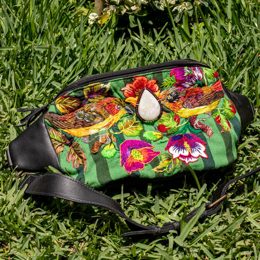 EL DON MANNY PACK WITH JADE - OOAK HUIPIL - BLACK - NO. 16723