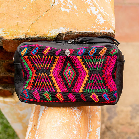 WANDER CROSSBODY BAG + STRAP SET - OOAK HUIPIL - BLACK - NO. 16728