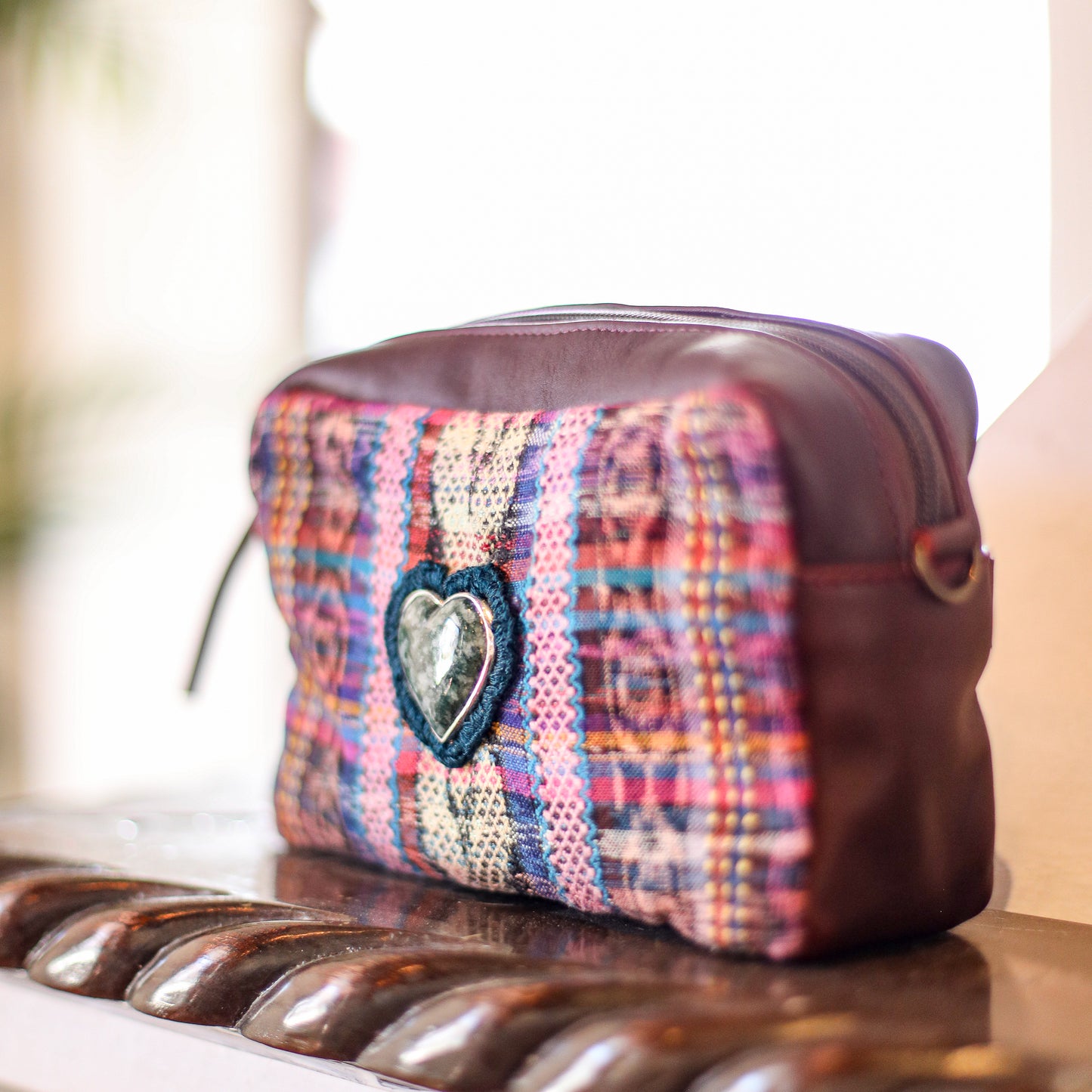 ♡ WANDER CROSSBODY BAG + STRAP SET - HEART JADE ♡ - CORTE - VINO TINTO - NO. 19675