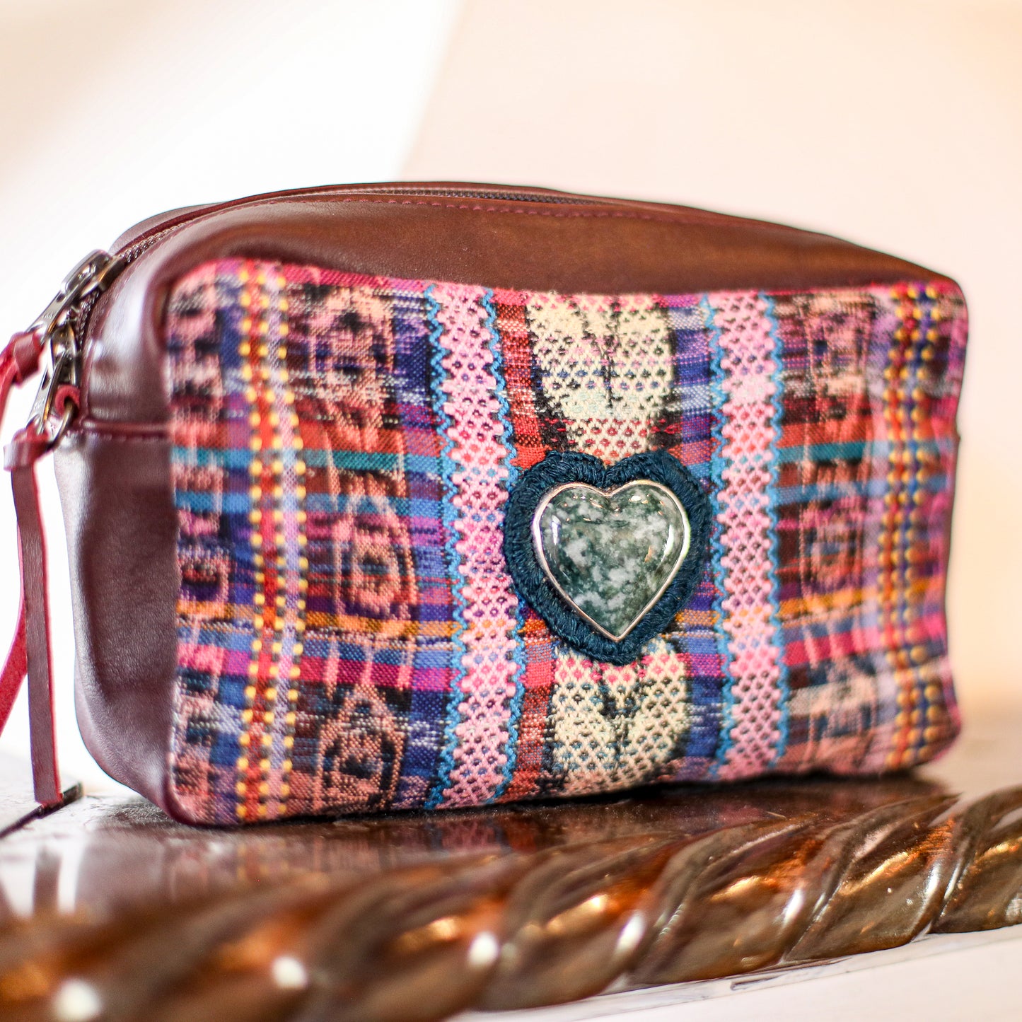 ♡ WANDER CROSSBODY BAG + STRAP SET - HEART JADE ♡ - CORTE - VINO TINTO - NO. 19675