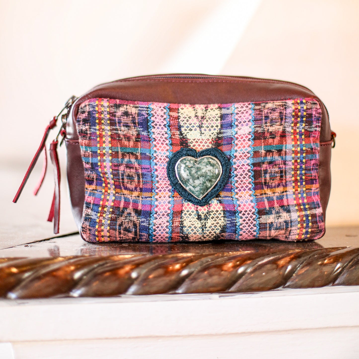 ♡ WANDER CROSSBODY BAG + STRAP SET - HEART JADE ♡ - CORTE - VINO TINTO - NO. 19675