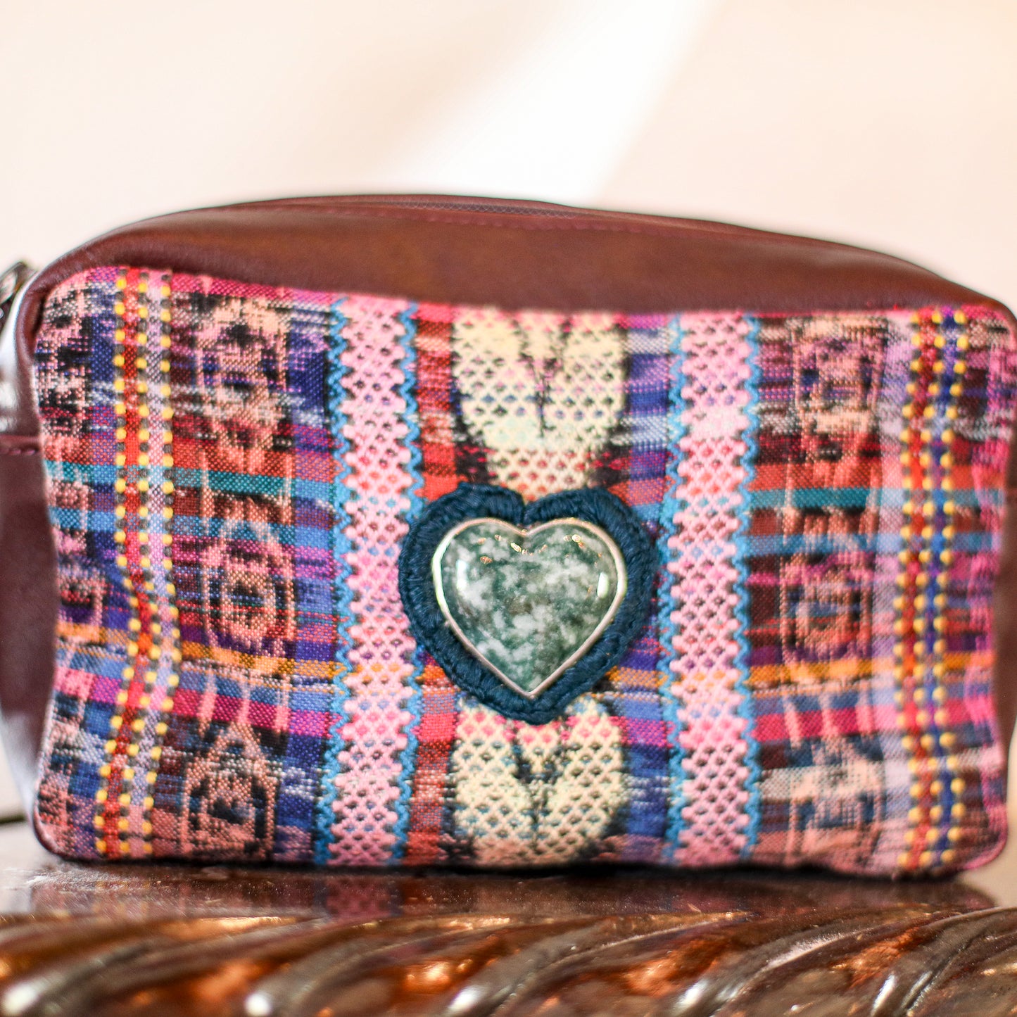 ♡ WANDER CROSSBODY BAG + STRAP SET - HEART JADE ♡ - CORTE - VINO TINTO - NO. 19675