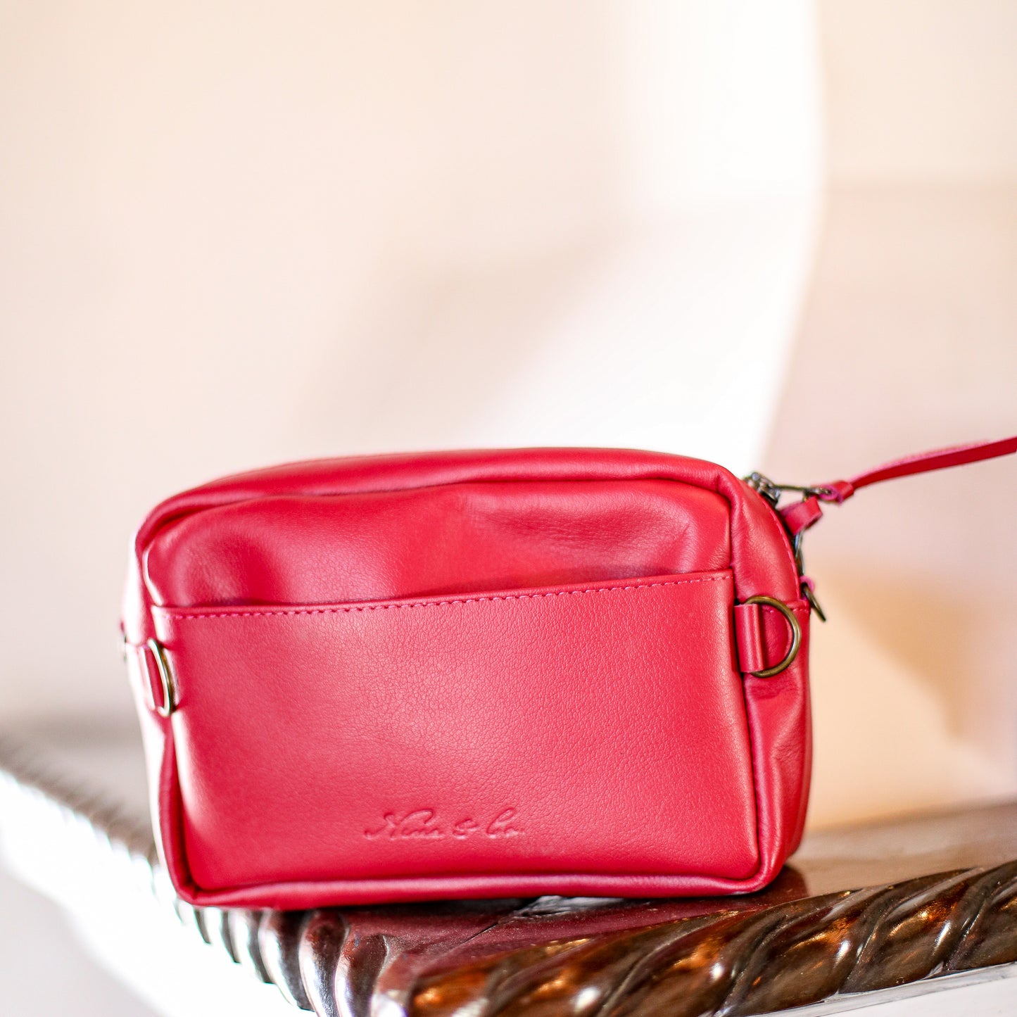 ♡ WANDER CROSSBODY BAG + STRAP SET - HEART JADE ♡ - OOAK HUIPIL - RASPBERRY - NO. 19677