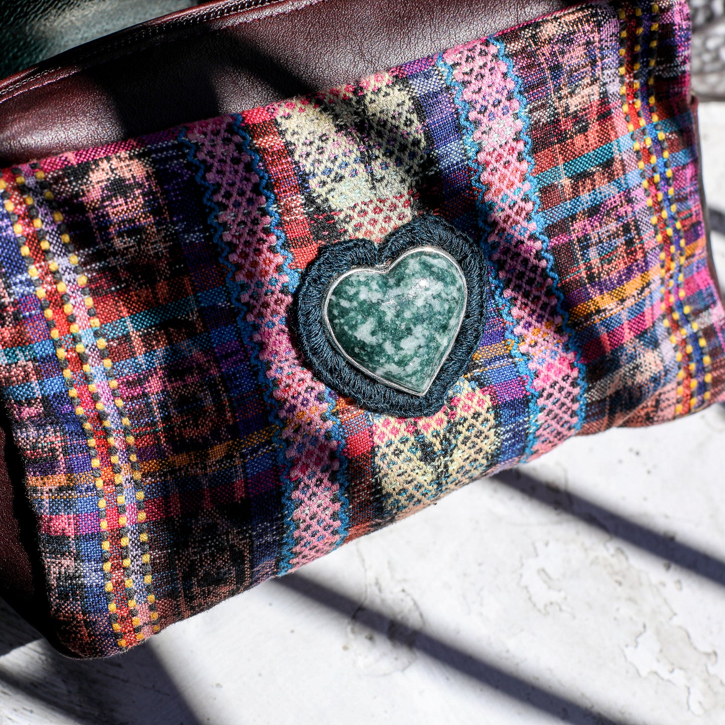 ♡ WANDER CROSSBODY BAG + STRAP SET - HEART JADE ♡ - CORTE - VINO TINTO - NO. 19675