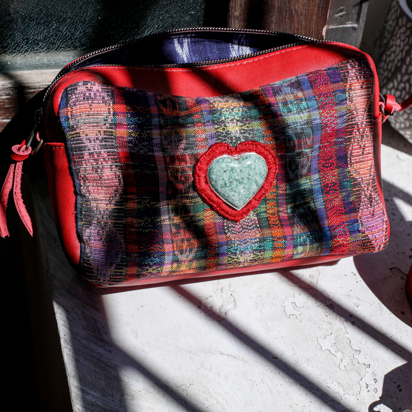 ♡ WANDER CROSSBODY BAG + STRAP SET - HEART JADE ♡ - CORTE - CHILI PEPPER - NO. 19678