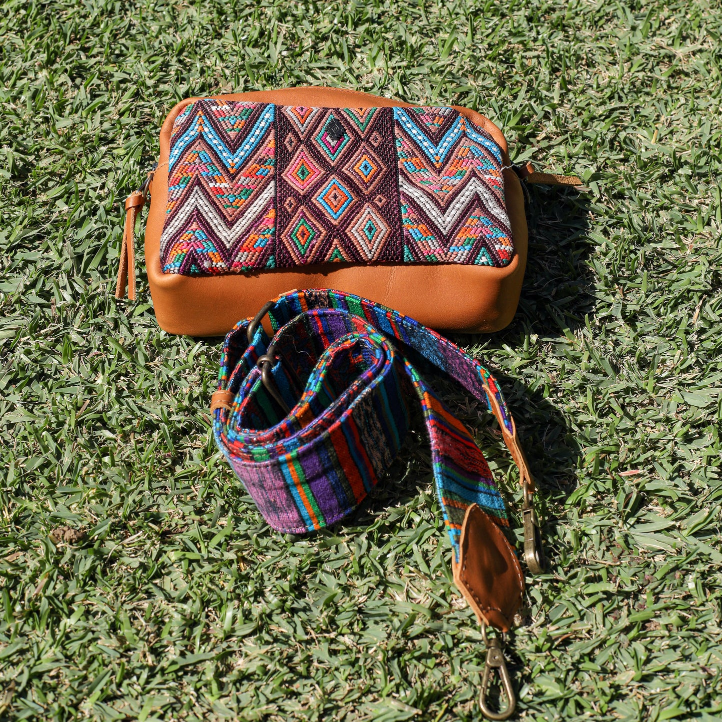 WANDER CROSSBODY SET - OOAK HUIPIL - BRANDY - NO. 19621
