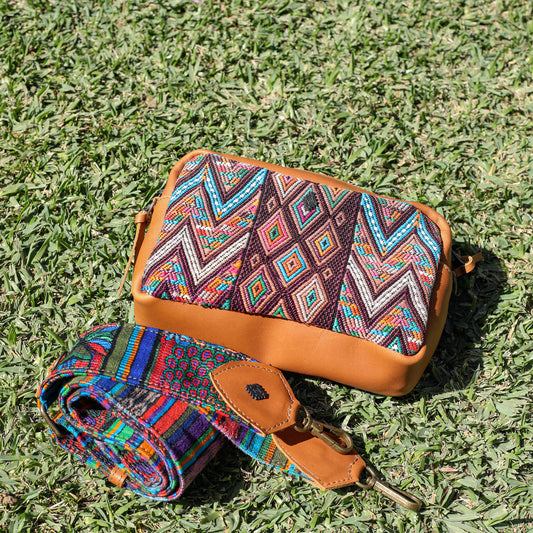 WANDER CROSSBODY SET - OOAK HUIPIL - BRANDY - NO. 19621