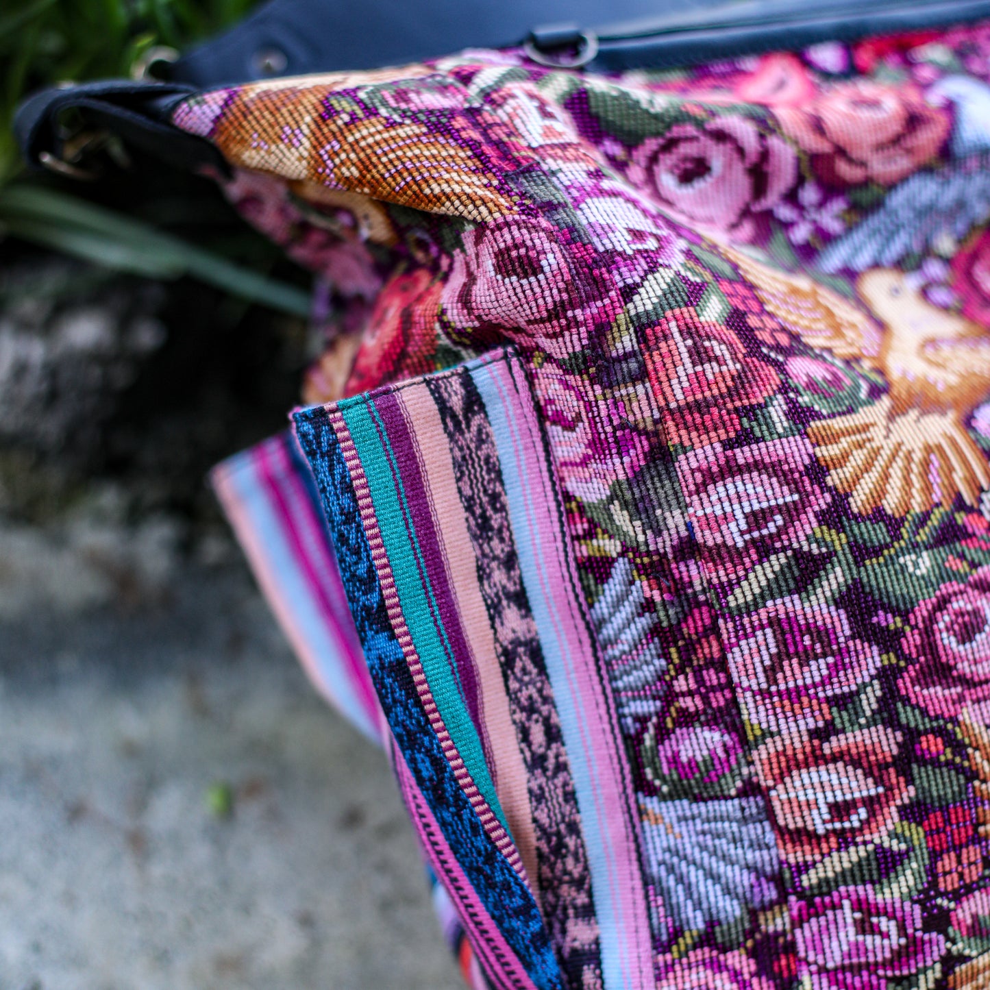 BEATRIZ CDB + DIAMANTE STRAP - OOAK HUIPIL - BLACK - NO. 19573