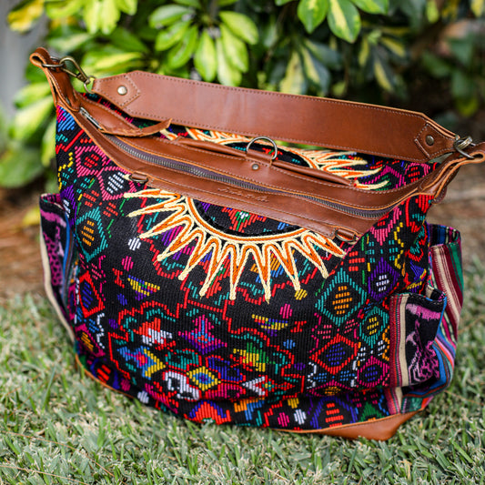 BEATRIZ CDB + DIAMANTE STRAP - OOAK HUIPIL - CAFE - NO. 19569