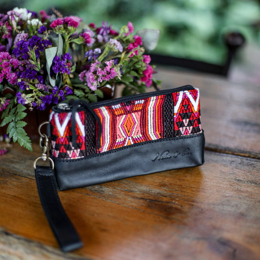 LITTLE BOSS CLUTCH - OOAK HUIPIL - BLACK - NO. 19215