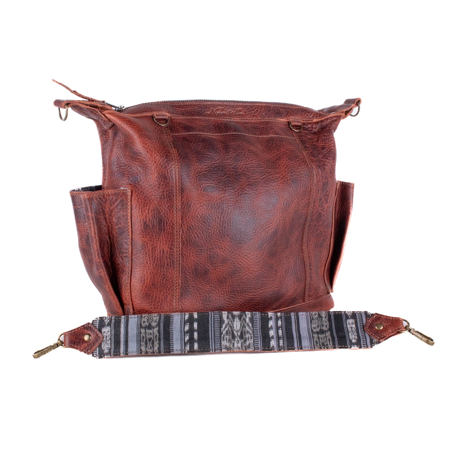 MEDIUM BEATRIZ CONVERTIBLE DAY BAG - FULL LEATHER - COPPER