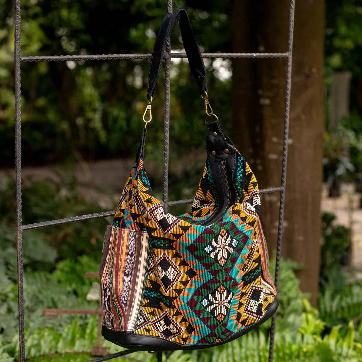 BEATRIZ CDB + DIAMANTE STRAP - OOAK HUIPIL - BLACK - NO. 17195