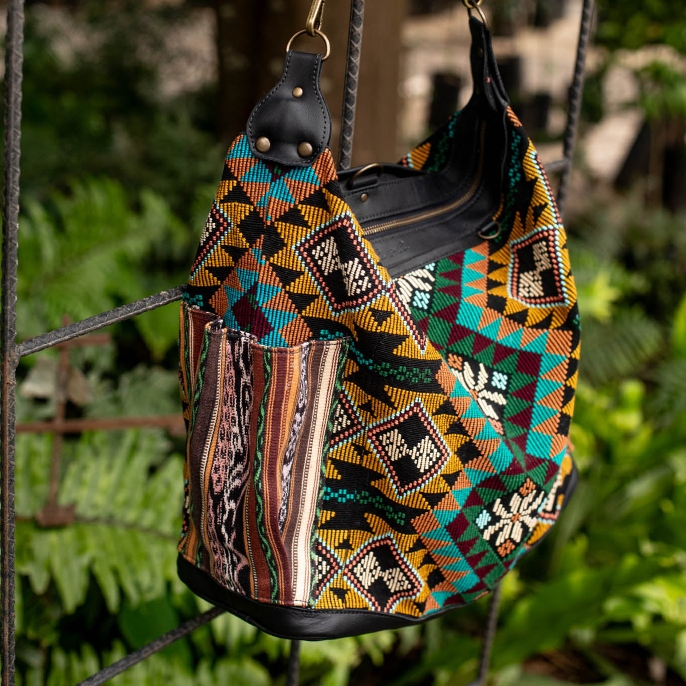 BEATRIZ CDB + DIAMANTE STRAP - OOAK HUIPIL - BLACK - NO. 17195